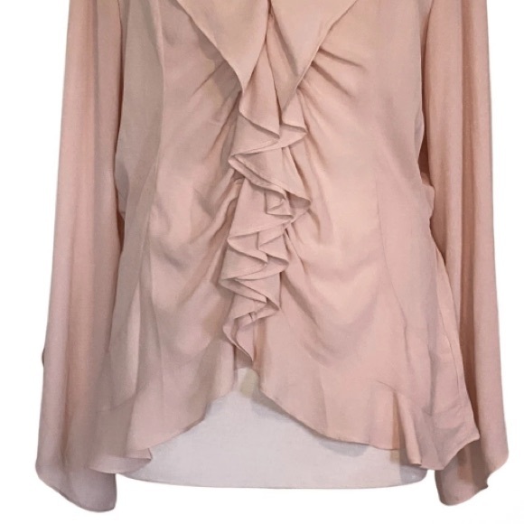 Elegant Women's nude Ruffle Blouse - Picture 3 of 4